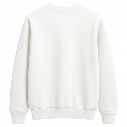 Raccoon Club – Premium Nakışlı Oversize Sweatshirt | Beyaz