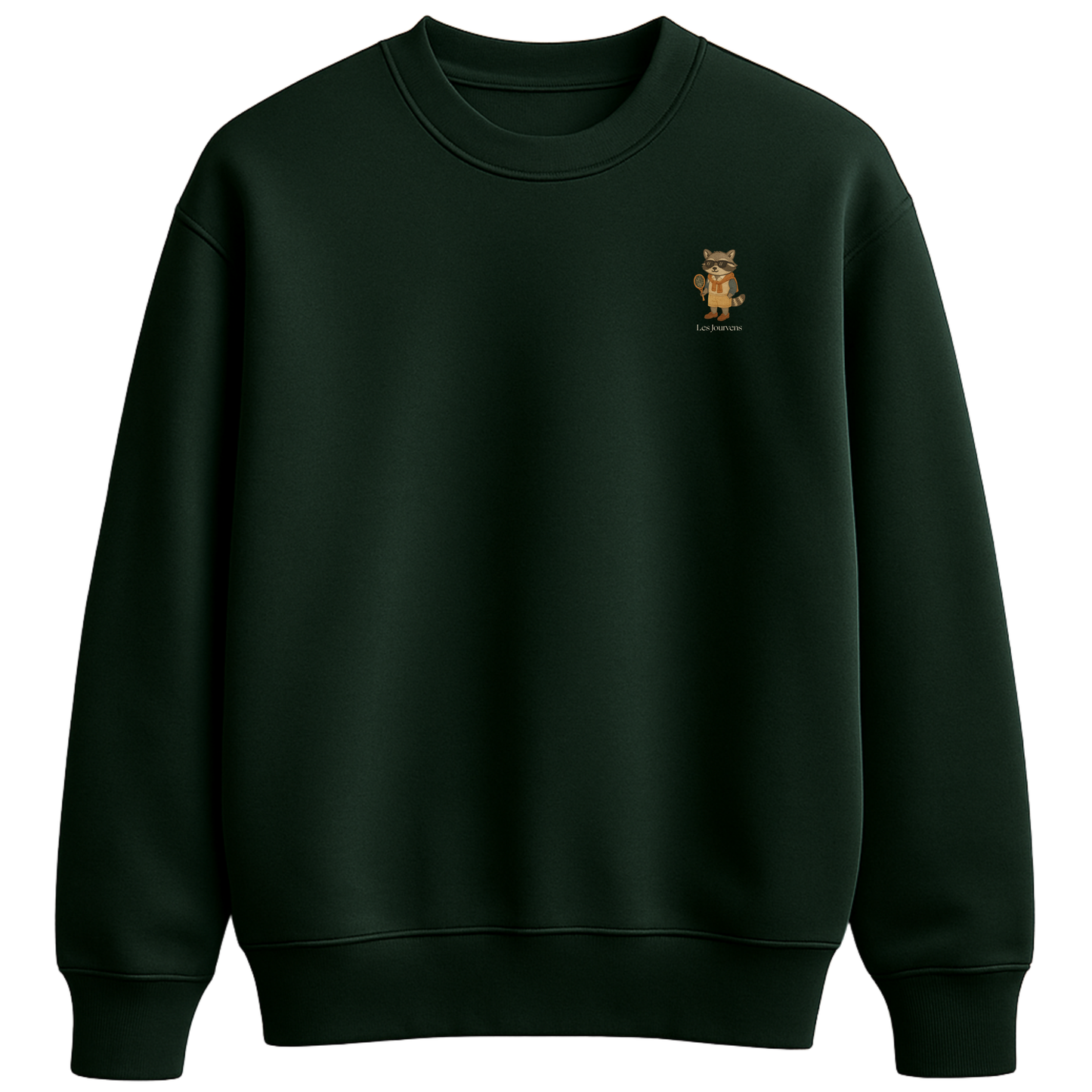 ÖN SİPARİŞ - Raccoon Club – Premium Nakışlı Oversize Sweatshirt | Zümrüt Yeşili