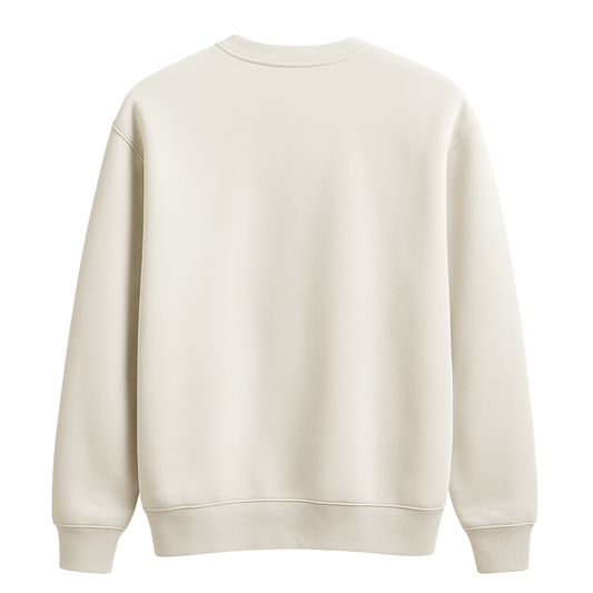 Raccoon Club – Premium Nakışlı Oversize Sweatshirt | Beyaz