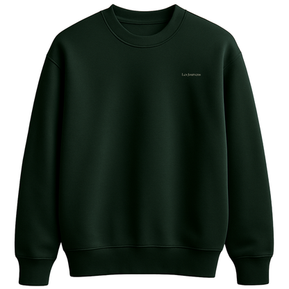 ÖN SİPARİŞ - Les Jourvens – Premium Nakışlı Oversize Sweatshirt | Zümrüt Yeşili