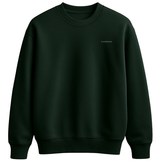 ÖN SİPARİŞ - Les Jourvens – Premium Nakışlı Oversize Sweatshirt | Zümrüt Yeşili