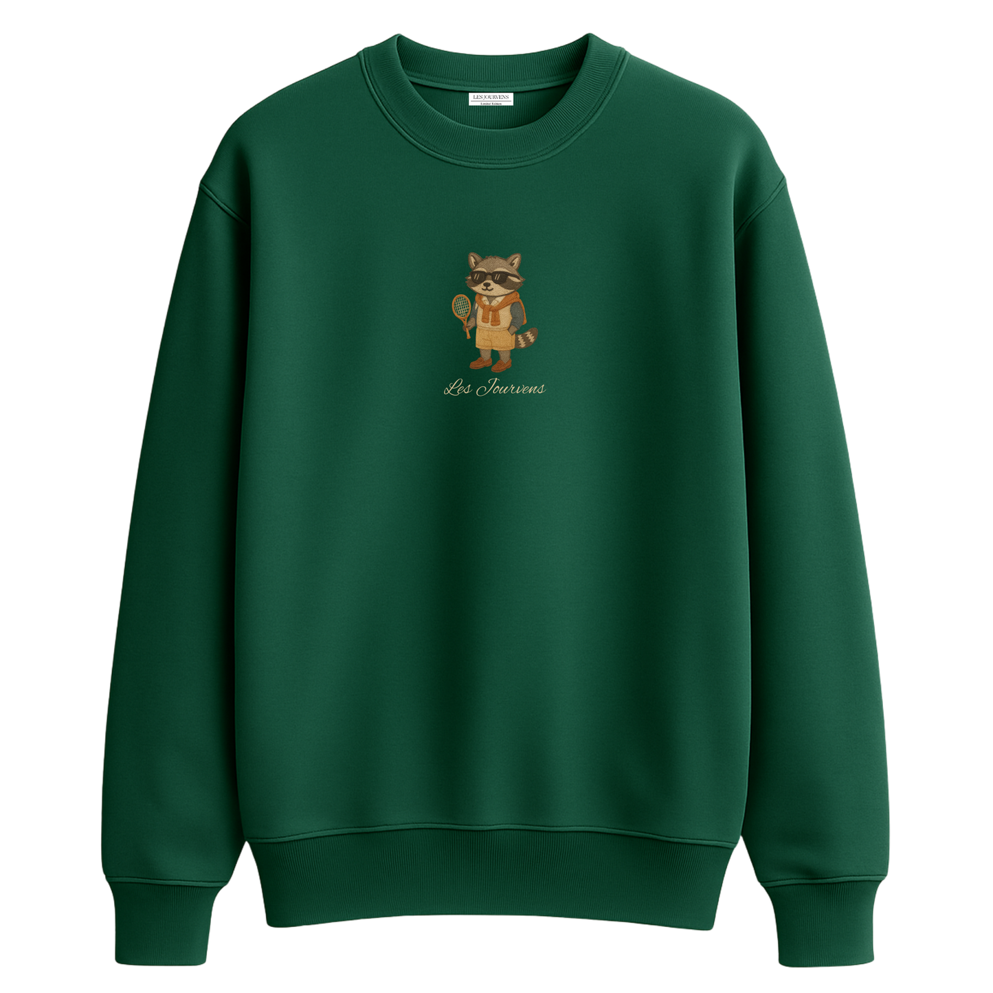 Raccoon Club – Premium Nakışlı Oversize Sweatshirt | Zümrüt Yeşili