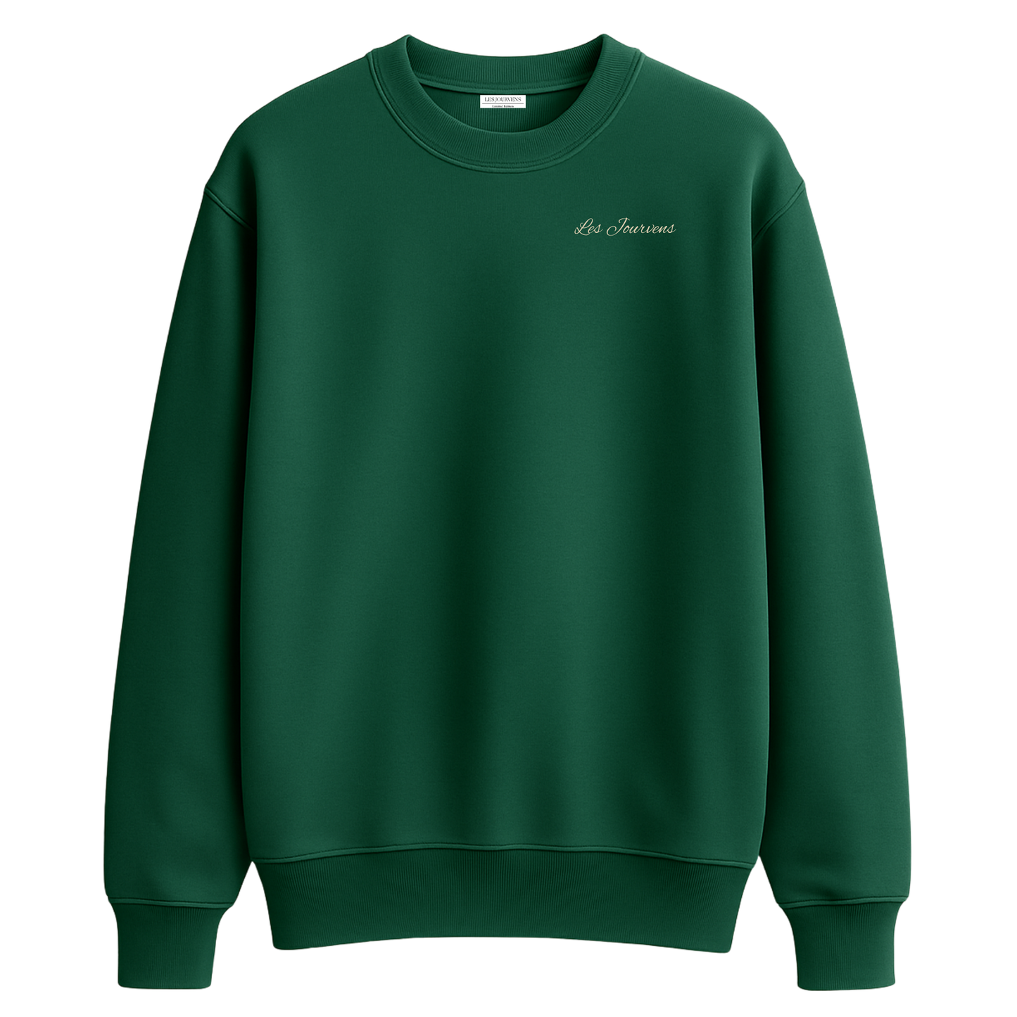 Les Jourvens – Premium Nakışlı Oversize Sweatshirt | Zümrüt Yeşili