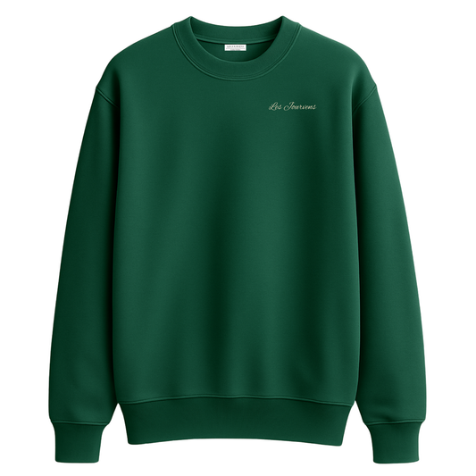 Les Jourvens – Premium Nakışlı Oversize Sweatshirt | Zümrüt Yeşili