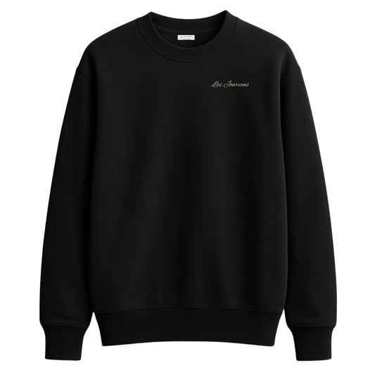Les Jourvens – Premium Nakışlı Oversize Sweatshirt | Siyah