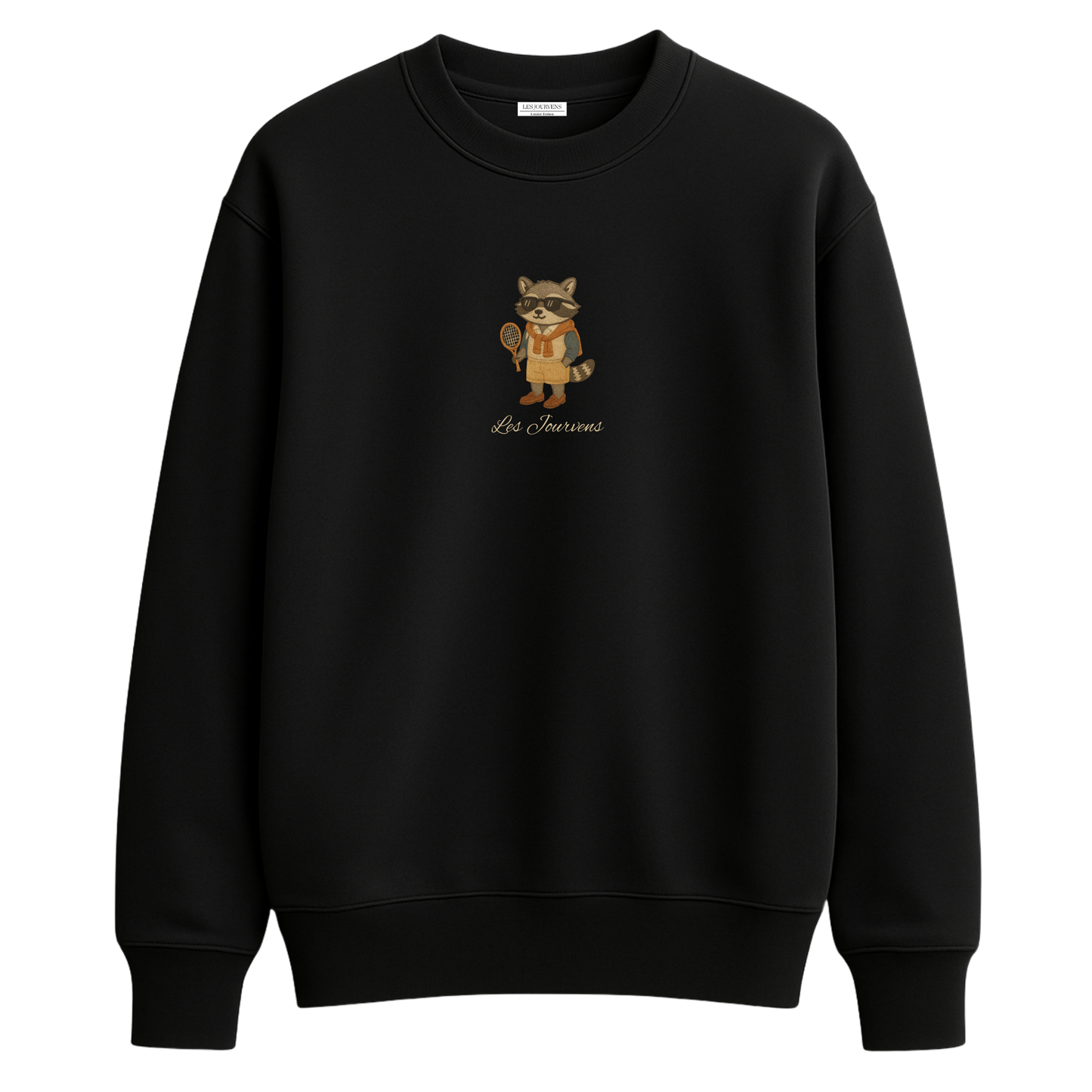 Raccoon Club – Premium Nakışlı Oversize Sweatshirt | Siyah