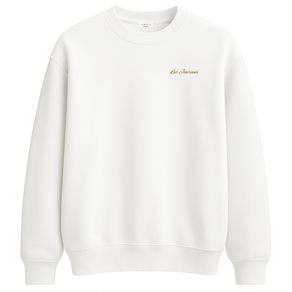 Les Jourvens – Premium Nakışlı Oversize Sweatshirt | Beyaz