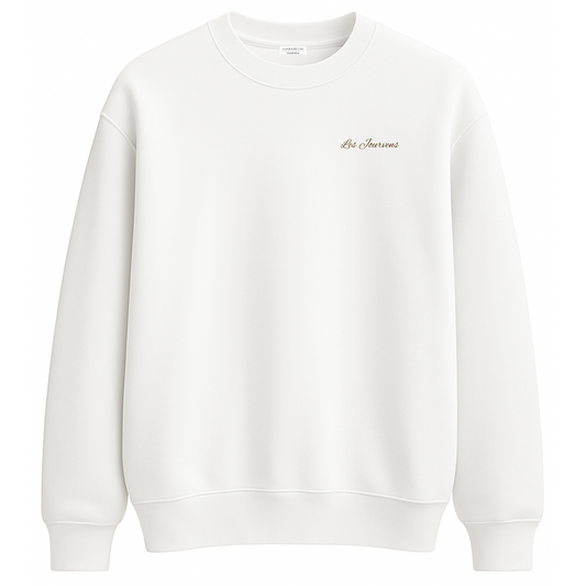Les Jourvens – Premium Nakışlı Oversize Sweatshirt | Beyaz