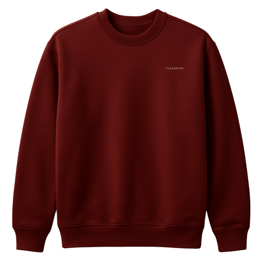 ÖN SİPARİŞ - Les Jourvens – Premium Nakışlı Oversize Sweatshirt | Vişne Çürüğü