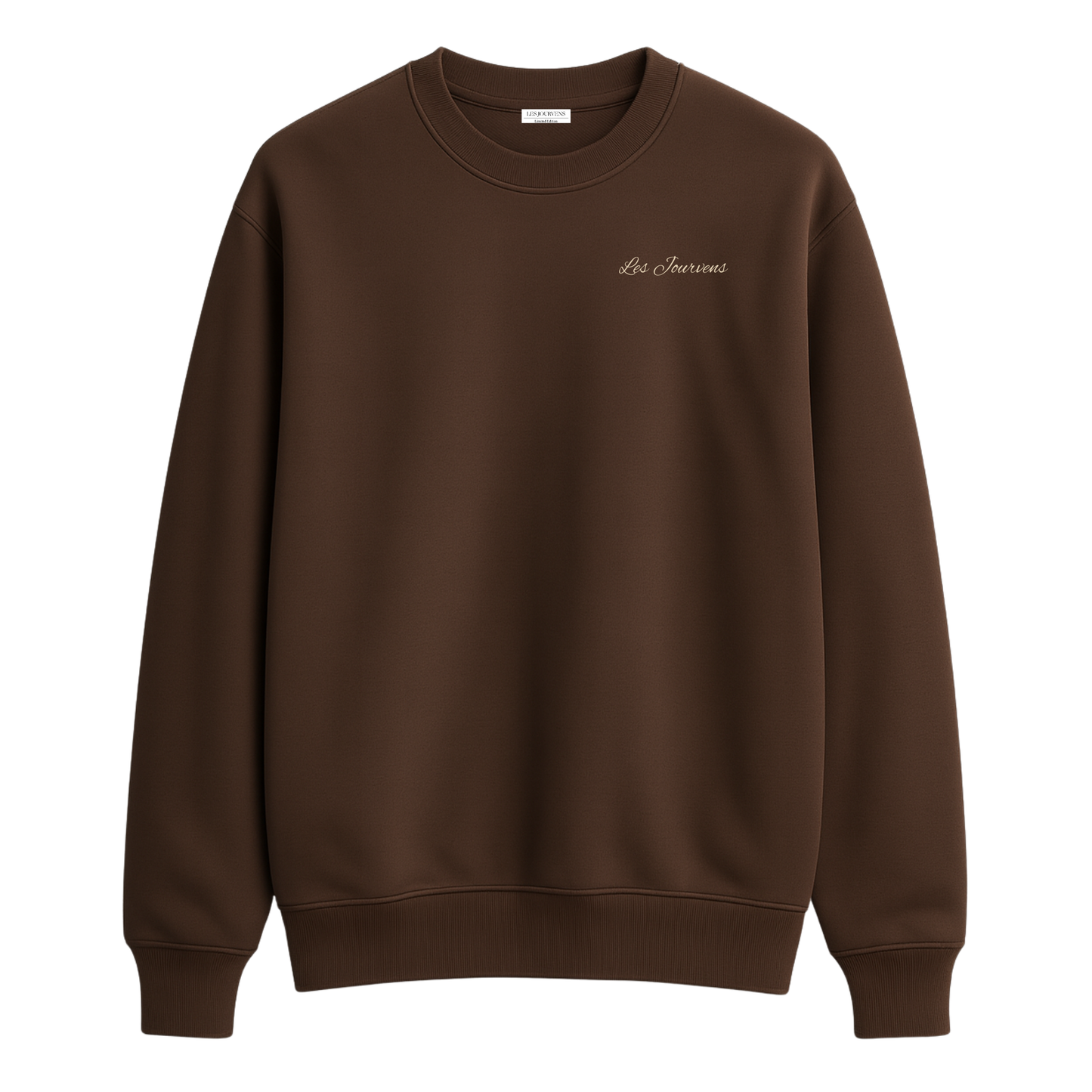 Les Jourvens – Premium Nakışlı Oversize Sweatshirt | Acı Kahve