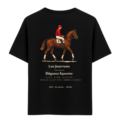 Les Jourvens – Équitation Oversize Siyah T-Shirt