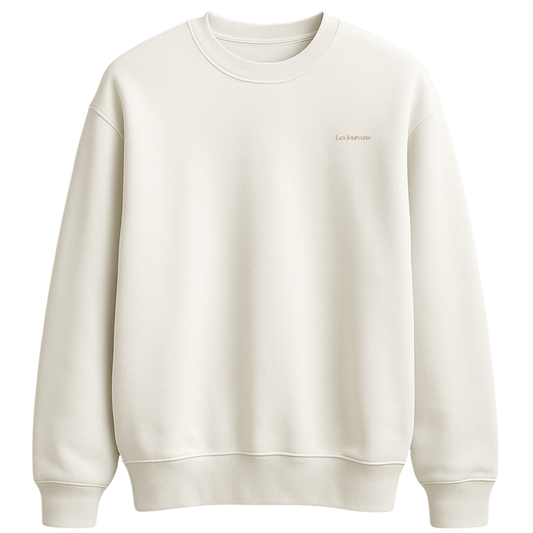 ÖN SİPARİŞ - Les Jourvens – Premium Nakışlı Oversize Sweatshirt | Beyaz