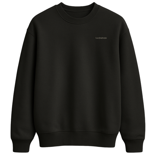ÖN SİPARİŞ - Les Jourvens – Premium Nakışlı Oversize Sweatshirt | Siyah