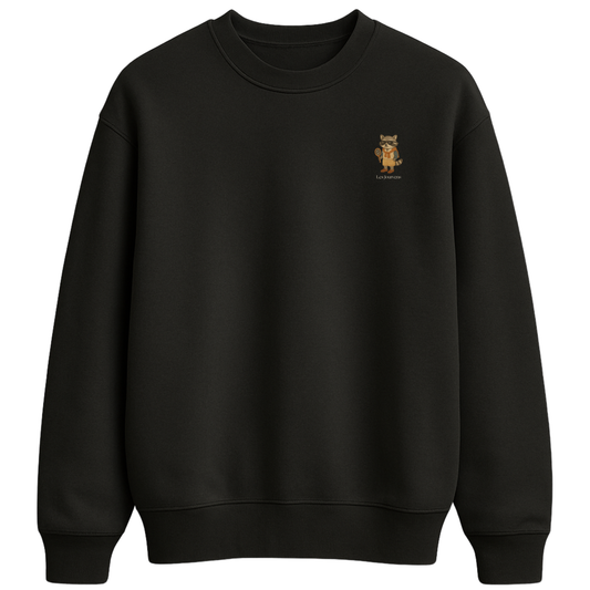 ÖN SİPARİŞ - Raccoon Club – Premium Nakışlı Oversize Sweatshirt | Siyah